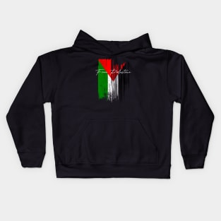 Free Palestine Abstract Flag Kids Hoodie